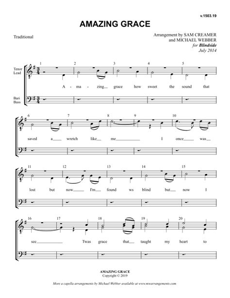 Amazing Grace Arr Michael Webber By John Newton Sheet Music For