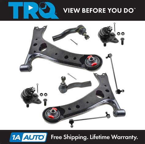 TRQ 8pc Kit Control Arm Ball Joint Tie Rod End Sway Bar Link LH RH For