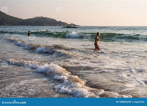 Agonda Beach, Goa/India- February 22 2020: Caucasian Tourists and ...