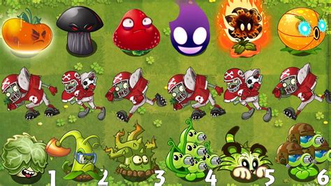 Pvz 2 Gameplay Meteor Flower And Other Plants With 1 Plant Food Vs 5