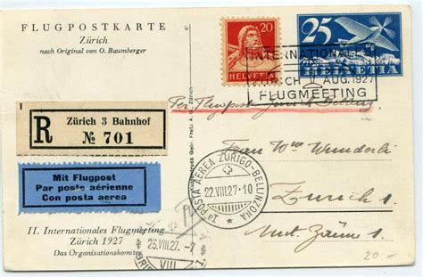 1927 Flugpostkarte GS Flugm Zürich 1 Kaufen auf Ricardo