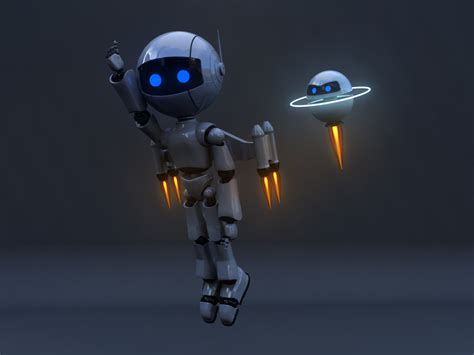 Rigged Jetpack Robot Model Turbosquid 1480507