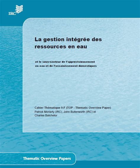 Biblio La Gestion Int Gr E Des Ressources En Eau