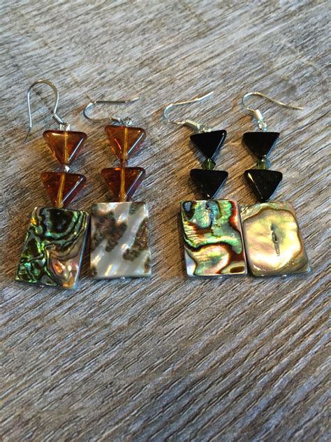 Handmade Yurok Abalone Shell Earrings Northern California Native