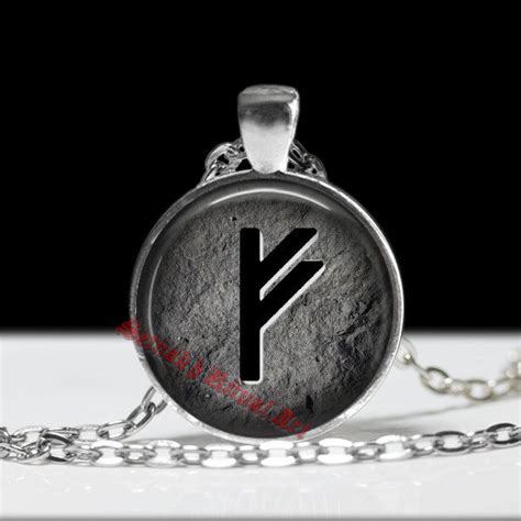 Fehu Rune Necklace Weatlh Talimamn Futhark Jewelry Viking Pendant