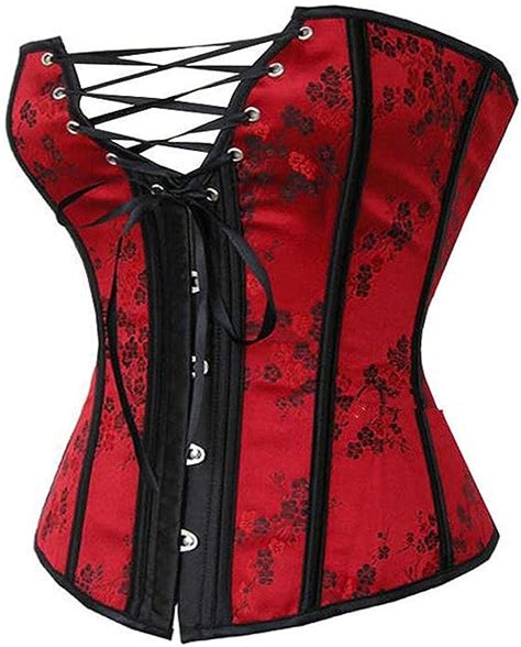 Crystallly Damen Party Mieder Rot Corsage Barock Mittelalter Ärmellos