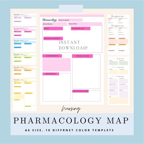 Pharmacology Nursing Drug Template Printable Pdf Sheet Etsy