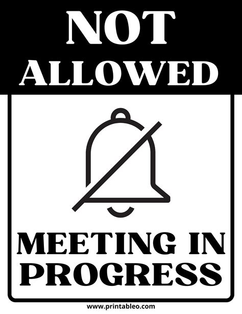 22 Printable Meeting In Progress Signs Do Not Disturb PDF