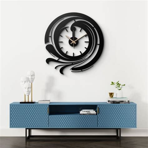 Modern Black Metal Wall Clock - Moonarch