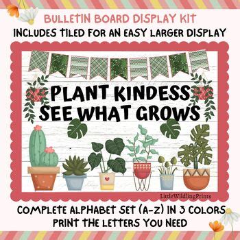 Succulent Plant Bulletin Board Kit Grow Together Plant Kindness Back