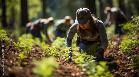 Nature conservation: Volunteers clear invasive species from a forest ...