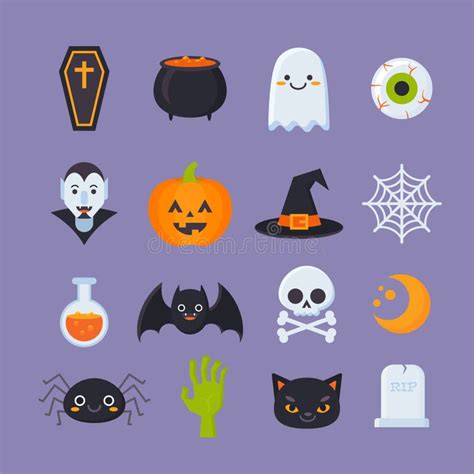 Halloween Iconos Ilustraci N Del Vector Ilustraci N De Saludo