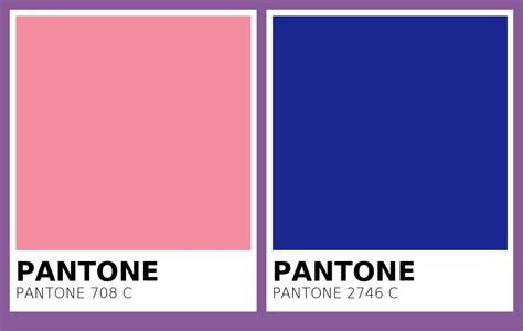 Color Pantone 708 C Vs Pantone 2746 C Side By Side