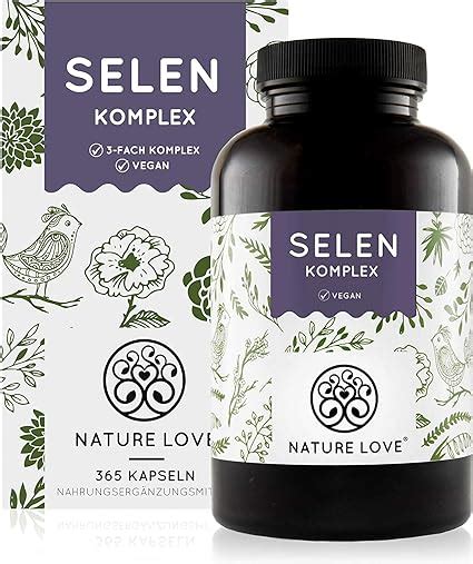 NATURE LOVE Selen Komplex Vegan Hochdosiert 200µg Selen je Kapsel