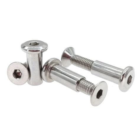 Stainless Steel Flat Head Sex Bolt And Nut Binding Head Post Rivet Chicago Screw Chicago Screw