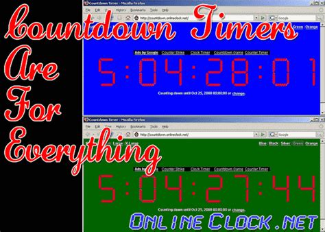 countdown timers     atonlineclock