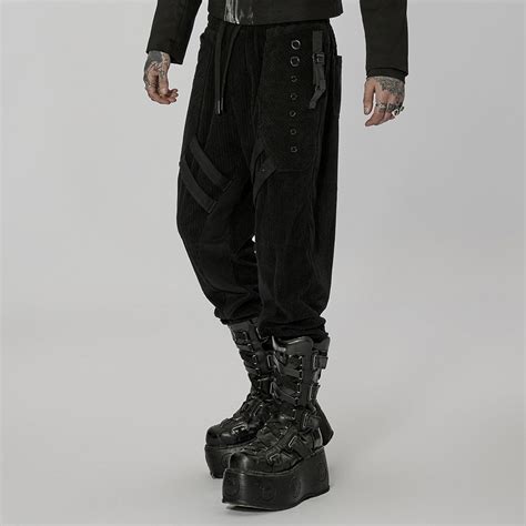 Techwear Pants Men Cyberpunk Black Harem Streetwear Futuristic Joggers Etsy