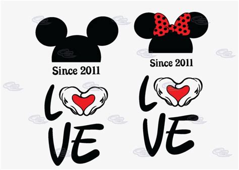 Download Love Mickey Minnie Mouse Heads With Wedding Date Mickeys