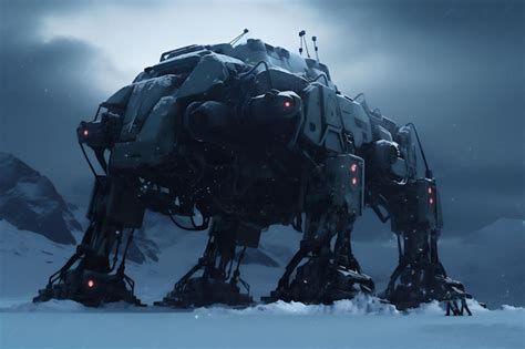 Premium AI Image | illustration of polar bear robot in the snow create ...