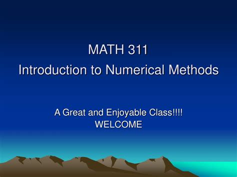 PPT MATH 311 Introduction To Numerical Methods PowerPoint