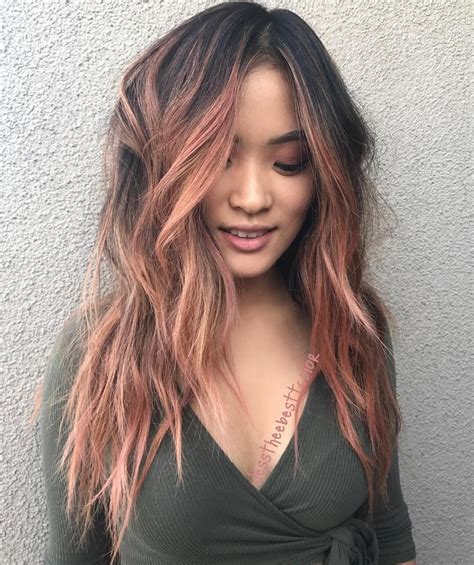 20 Exemplos Lindos De Balayage Em Ouro Rosa Cor