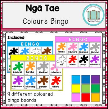 Te Reo Maori Colour Bingo Ng Tae Maori Language Game Tpt