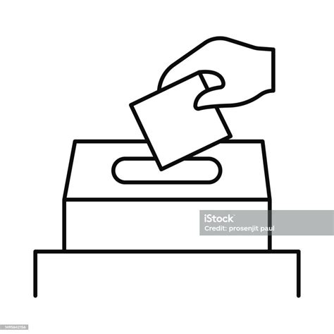 Ilustración De Votar Papel Boleta Política Icono De Voto Y Más Vectores