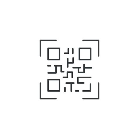 Numérisation De Code Qr Simple Icône De Code Qr Vectoriel Vecteur Premium