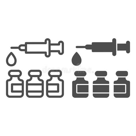 罐线注射器和疫苗以及固体图标注射概念疫苗保护标志 向量例证 插画 包括有 例证 仪器 查出 实验室 208675376