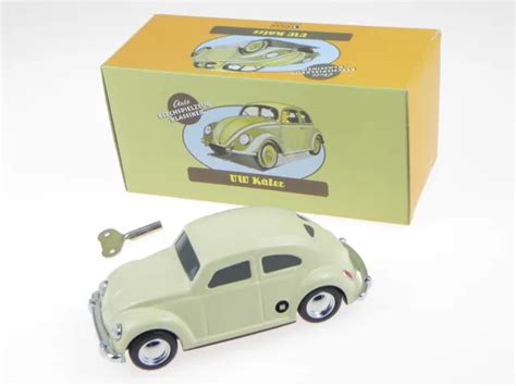 Vw Volkswagen Beetle Pretzel Diecast Modelcar Tin Toy Wind Up Motor