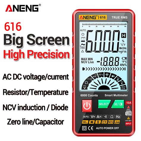 ANENG 616 Large Screen Backlight Digital Multimeter 6000 Counts Ultra