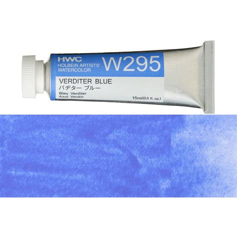 Holbein Artist Watercolour Verditer Blue 15ml W295A Black November