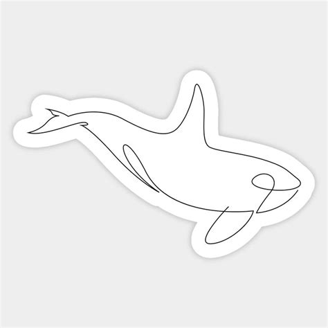 Orca - One Line Drawing Sticker