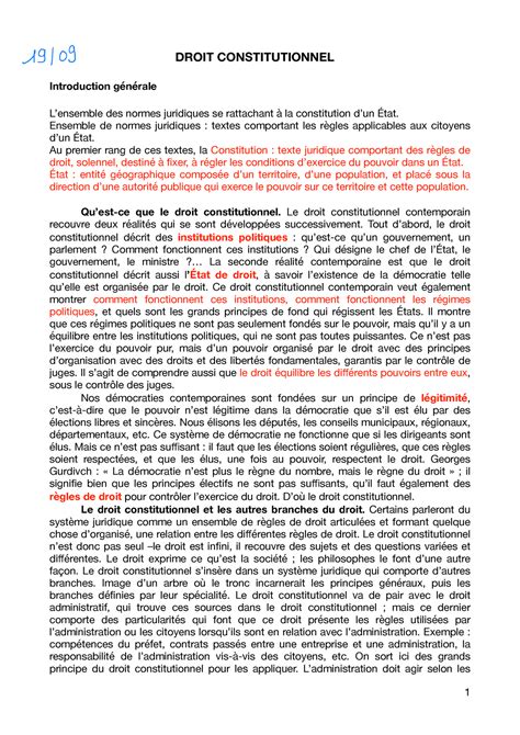 Droit Constitutionnel L S Droit Constitutionnel Introduction