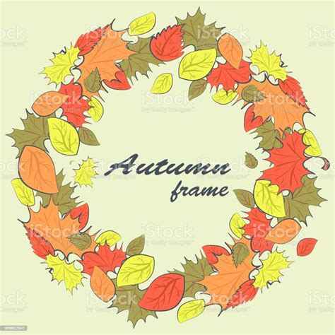 Autumn Round Frame Stock Illustration Download Image Now Abstract