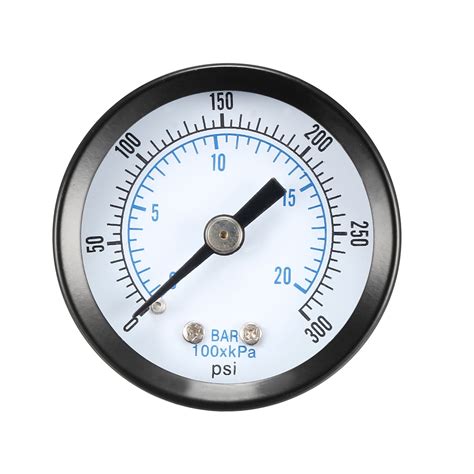 Dry Pressure Gauge 0 300 Psi0 20 Bar Dual Scale 18 Bspt Center Back