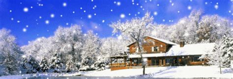 animated free gif: fantastic snowy landscape a house in the woods for ...