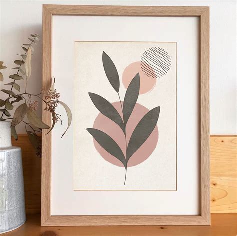 Neutral Boho Wall Art Plant Illustration Modern Botanical Etsy