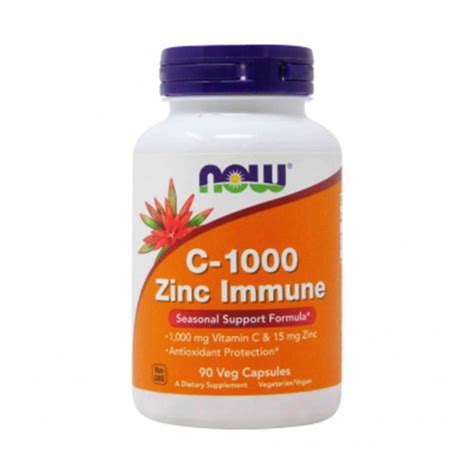 Купить Витамин С Vitamin C 1000 Zinc Immune от NOW 90 капс в Минске