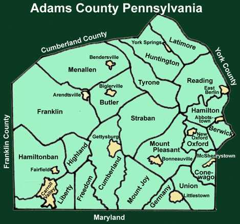 Adams County Pennsylvania Township Maps