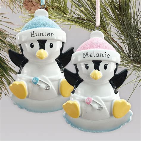 Personalized Penguin Baby Christmas Ornament GiftsForYouNow