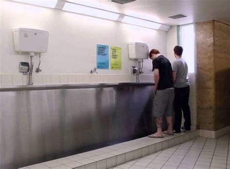 Three Requirements For Male Bonding At Trough Urinals Urinals Trough Mens Bathroom