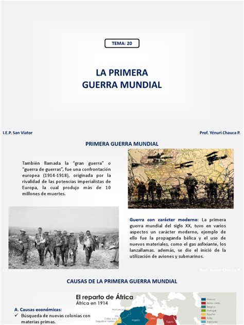 La Primera Guerra Mundial Un Conflicto Global Con Profundas Consecuencias Pdf Primera