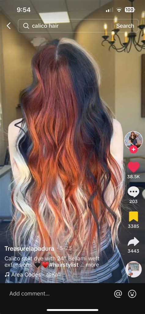 Chunky Highlights Calico Hair Color Block Hair Split Dyed Hair Dyed