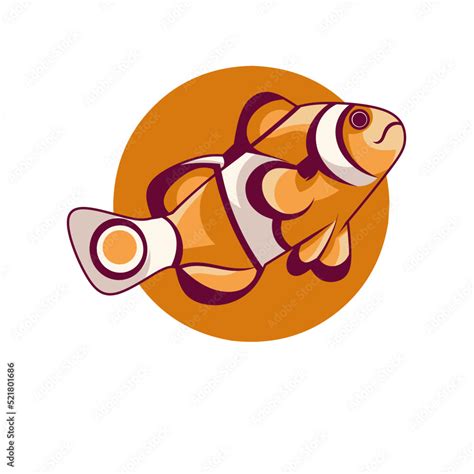 vector illustration of cute cartoon fish nemo Stock Vector | Adobe Stock