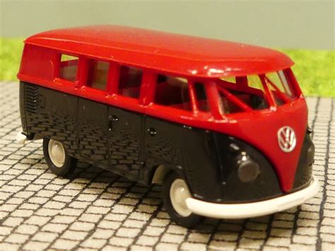 Modellspielwaren Reinhardt 1 87 Brekina 1118 VW T1 B Bus Rubinrot