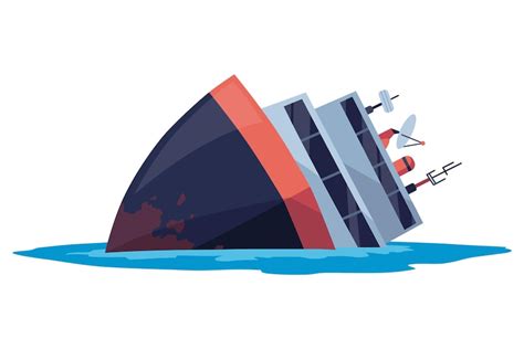 Premium Vector Damaged Ship Crash Or Accident In Sea Marine