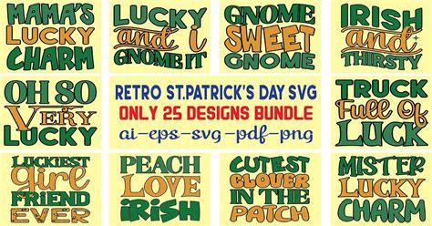 Retro Stpatricks Day Svg Designs Bundle Bundle · Creative Fabrica