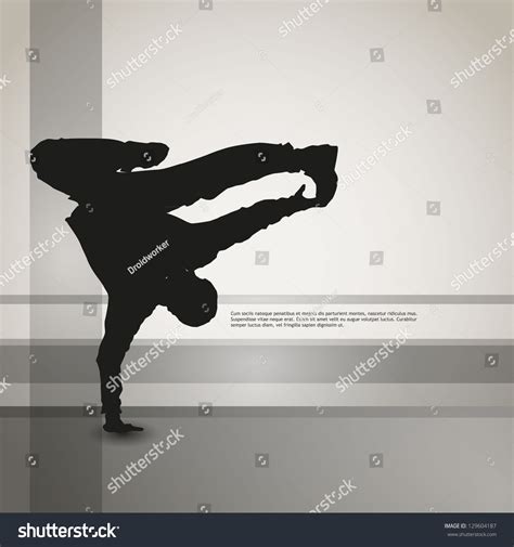 Dancing Silhouette Breakdance Clipart Stock Vector (Royalty Free) 129604187