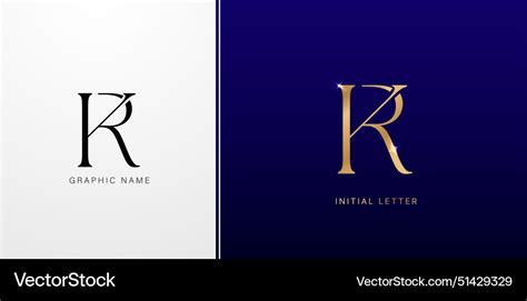 Kr Or Rk Initials Letters Monogram Logos Designs Vector Image